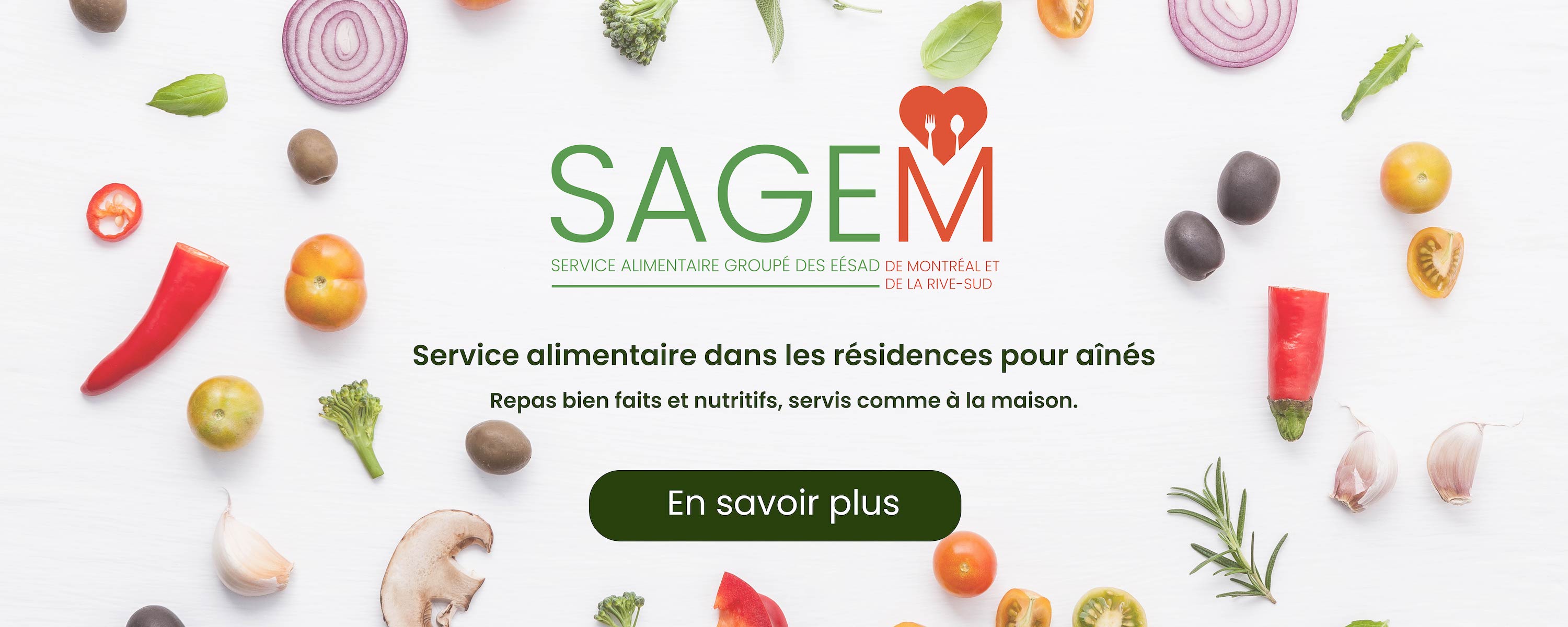 Service alimentaire dans les résidences pour aînés. Lien sur l'image pour accéder au site web de SAGEM.